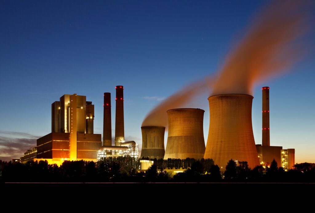 Lignite Power Station At Night
